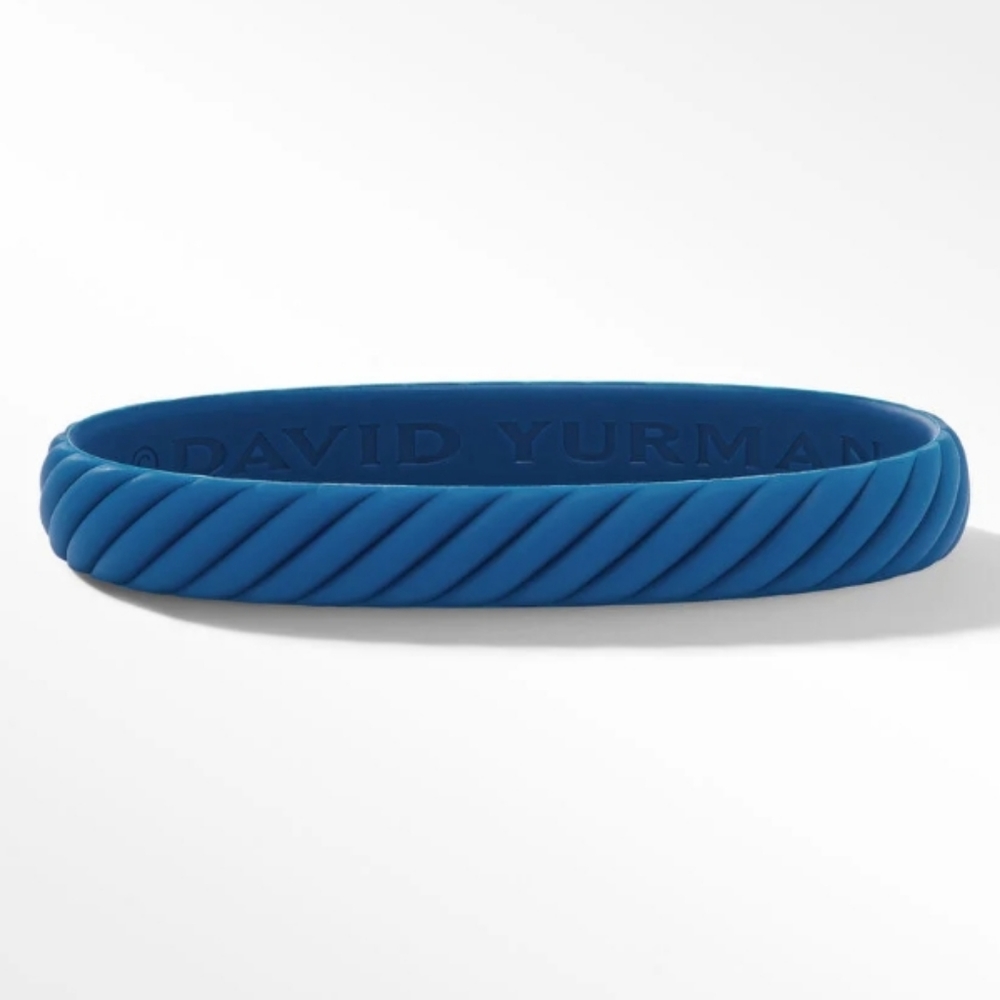David Yurman Limited Edition Cable Blue Rubber Bracelet 10mm size (Small)